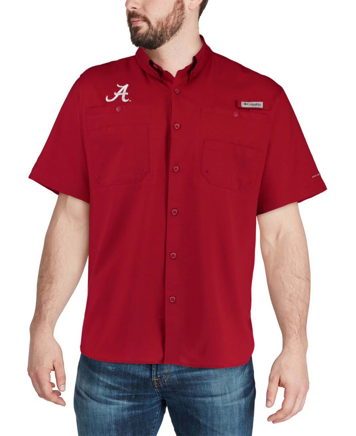 Men's Alabama Crimson Tide Pfg Tamiami Shirt - Crimson