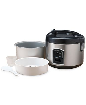 Best Buy: Aroma 8-Cup Rice Cooker and Warmer Stainless-Steel ARC914SB