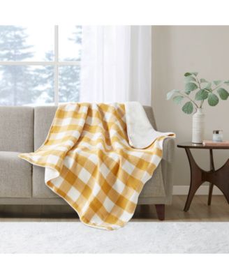 Photo 1 of JLA Home Reversible Gingham Waffle Weave Throw, 50" x 60"