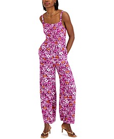 Smock Wide-Leg Jumpsuit, Created for Macy's