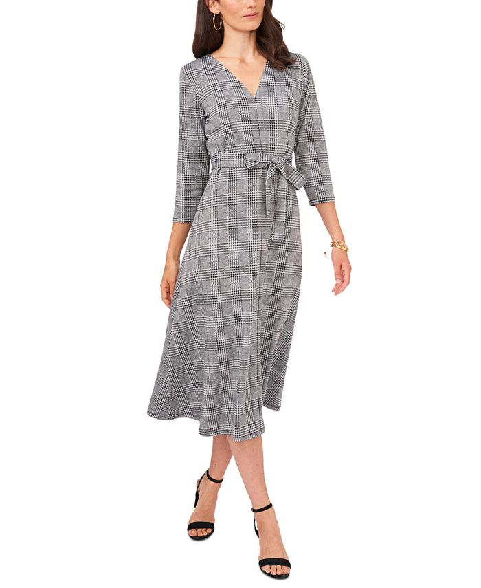 MSK Plaid Midi Dress Macy's