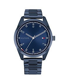 Men's Blue Stainless Steel Bracelet Watch 43mm