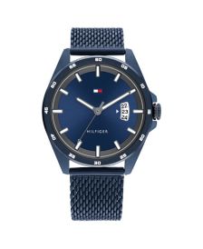 Men's Blue Stainless Steel Mesh Bracelet Watch 42mm