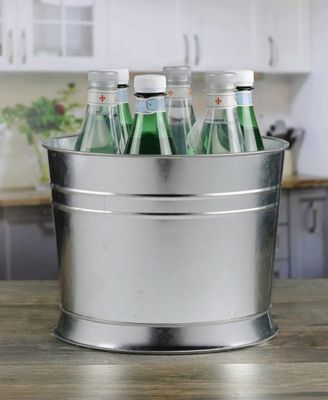 Bungalow Beverage 2.4 Gallon Dispenser with Ice Insert, Fruit Infuser, and Galvanized Base