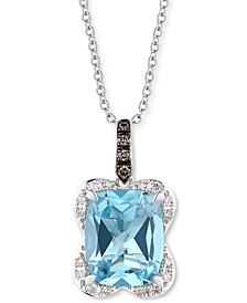Blue Topaz (4-1/4 ct. t.w.) & Diamond (1/6 ct. t.w.) 18" Pendant Necklace in 14k White Gold