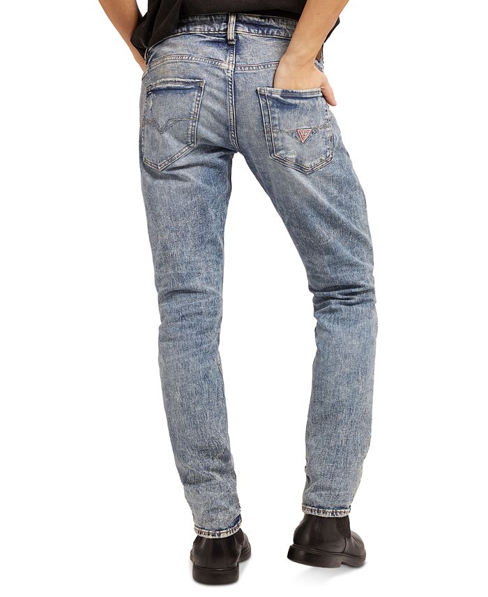 GUESS Men's SkinnyFit Repair Destroyed Jeans & Reviews Jeans Men