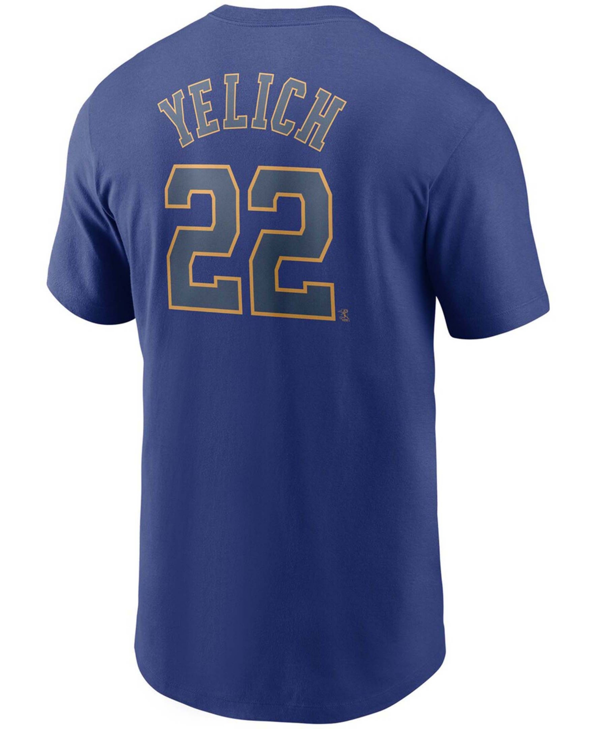 Men's Christian YelichMilwaukee Brewers Name Number T-shirt - Royal