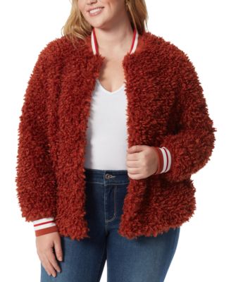 plus size red fur coat