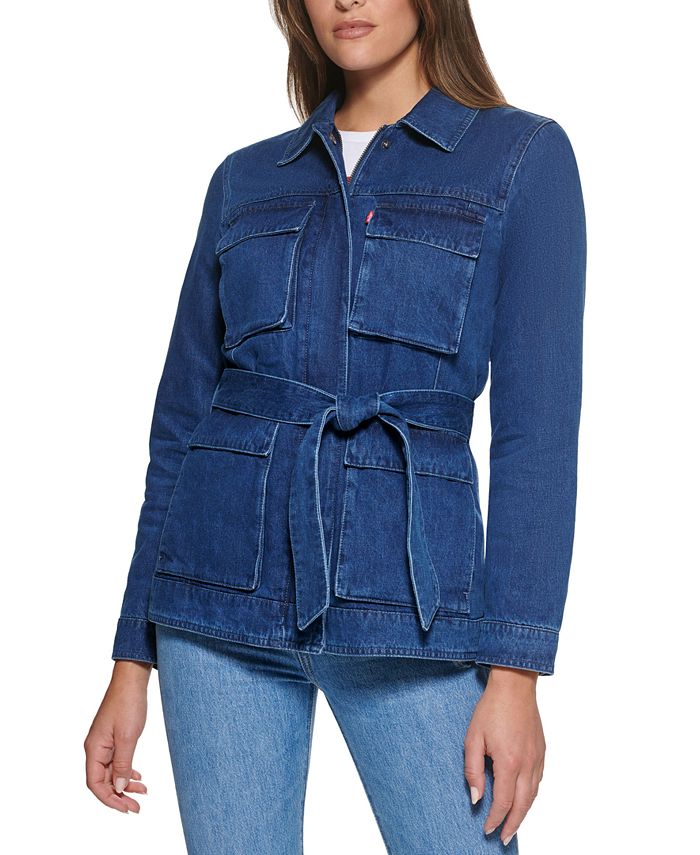 Levi's Belted Cotton Utility Jacket & Reviews - Jackets & Blazers - Women -  Macy's