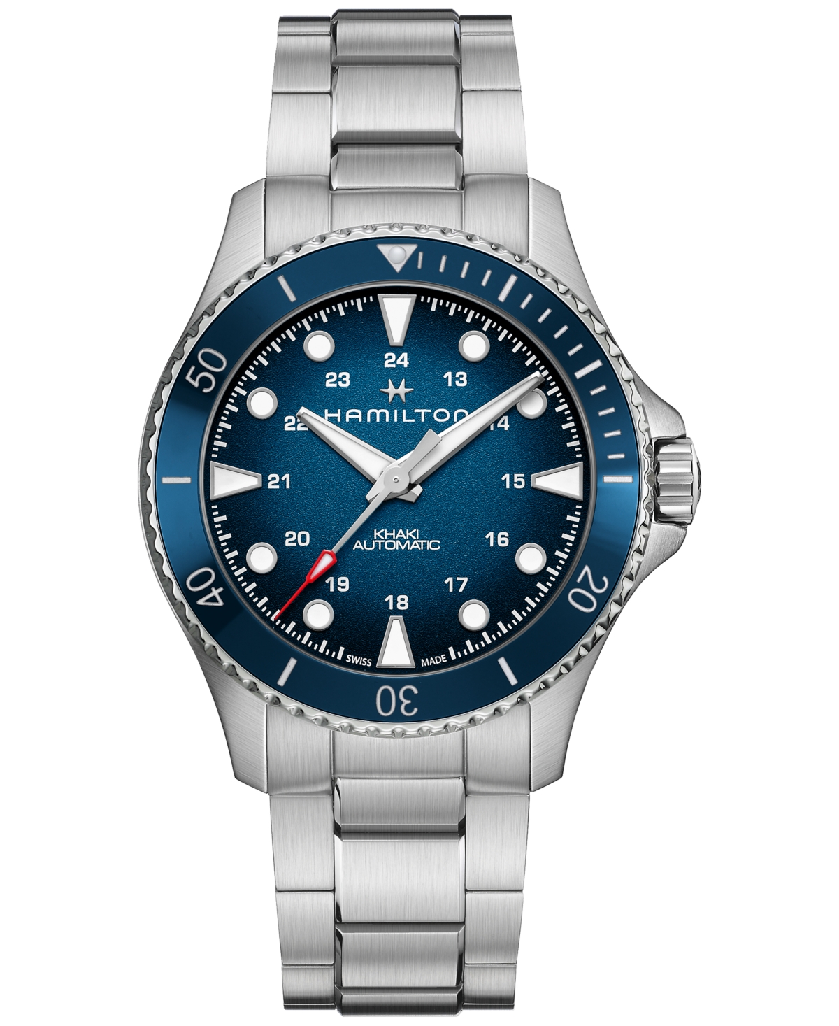 Men's Swiss Automatic Khaki Navy Scuba Stainless Steel Bracelet Watch 43mm - Stainless Steel