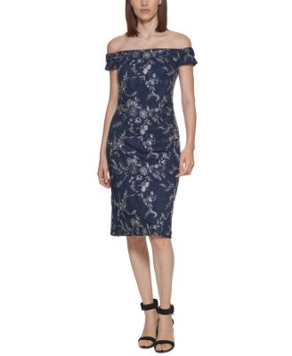 Calvin Klein - Off-The-Shoulder Lace Dress