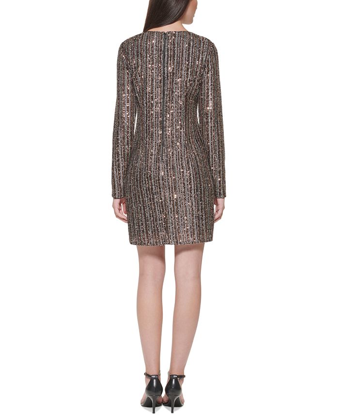 Vince Camuto Striped Sequin Dress - Macy's