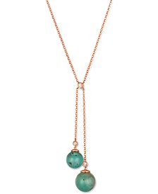 Aquaprase Candy (15-3/4 ct. t.w.) & Nude Diamond (1/10 ct. t.w.) 18" Lariat Necklace in 14k Rose Gold