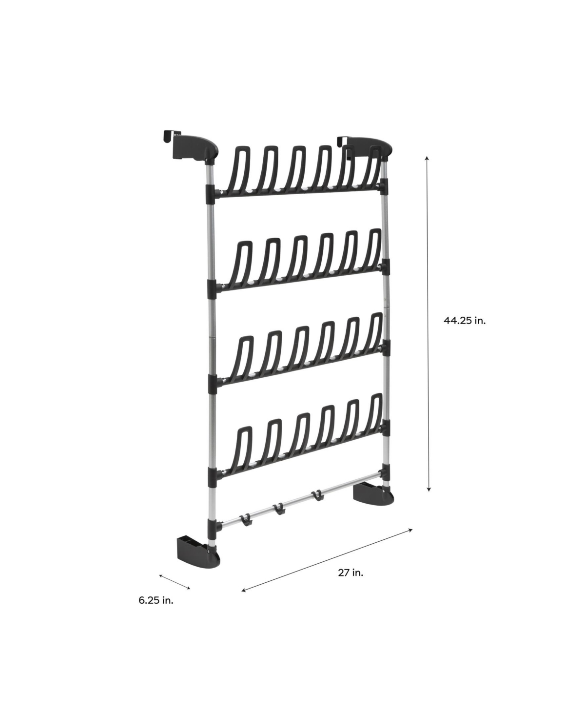 Shop Neu Home Over The Door Shoe Rack With Accessory Hooks In Black