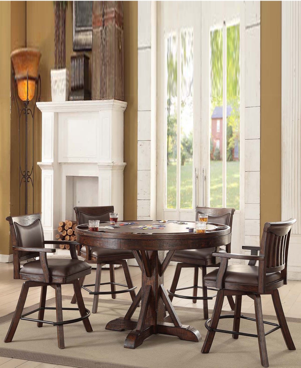 Furniture Pawling 5 Piece Counter Height Game Set (convertible Table