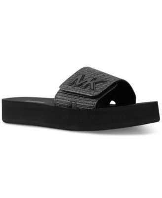Women's MK Platform Logo Pool Slide Sandals