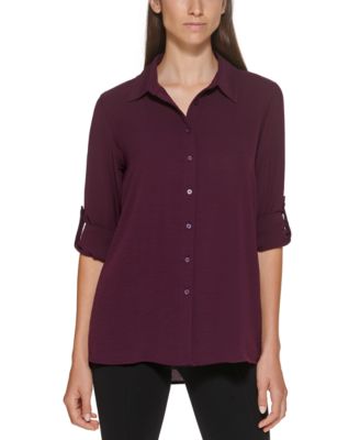 Long Sleeve Roll Tab Collared Shirt