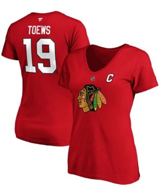 Fanatics Men's Jonathan Toews Red Chicago Blackhawks Team Authentic Stack  Name and Number T-shirt