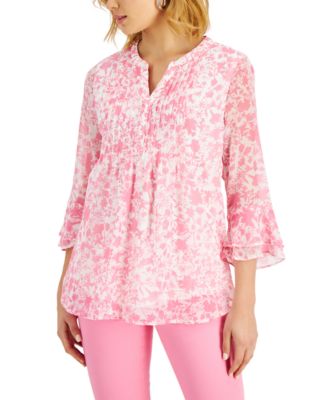 Charter Club - Printed Pintuck Blouse