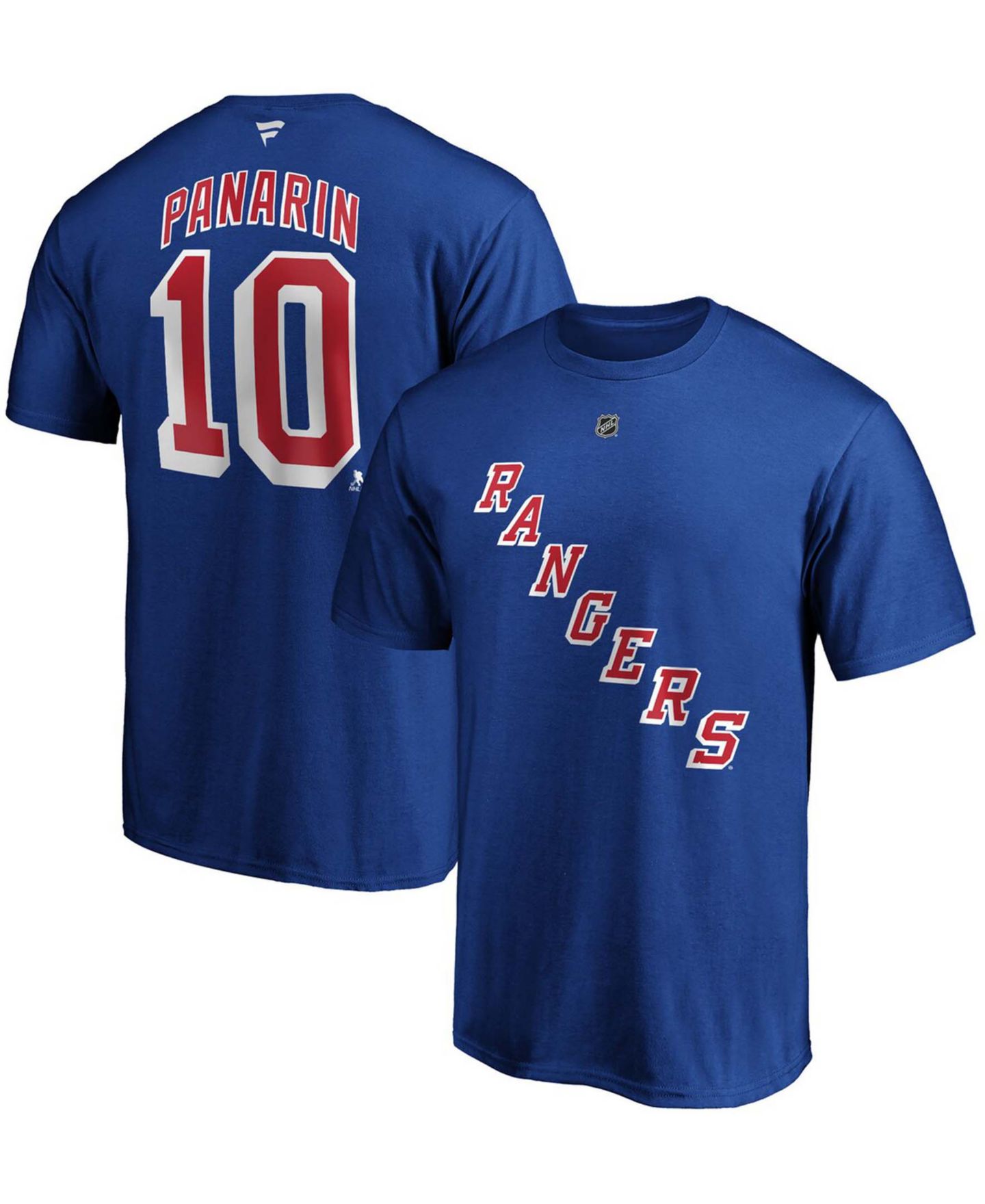 Мужская футболка Fanatics Artemi Panarin Blue New York Rangers Player Authentic Stack Name and Number — фото 1