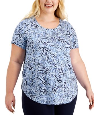 JM Collection - Plus Size Printed Top, Created for Macy's
