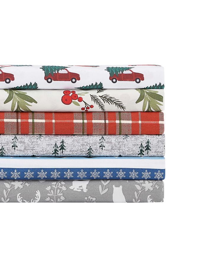 Sanders Holiday Microfiber 4 pc California King Sheet Set Macy's