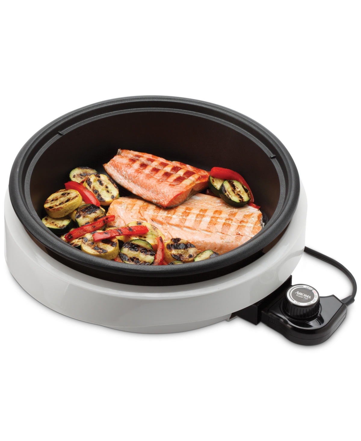 Aroma Asp-137 3-Qt. 3-in-1 Grillet,- White