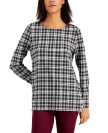 Plaid Long-Sleeve Top