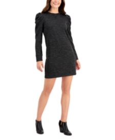 Puff-Sleeve Sweatshirt Shimmer Dress