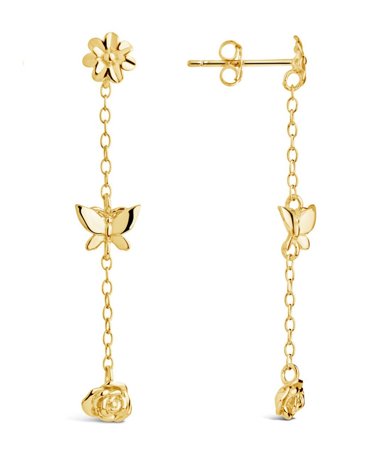 Sterling Forever Women's Sterling Silver Into The Garden Drop Earrings - Gold-Tone