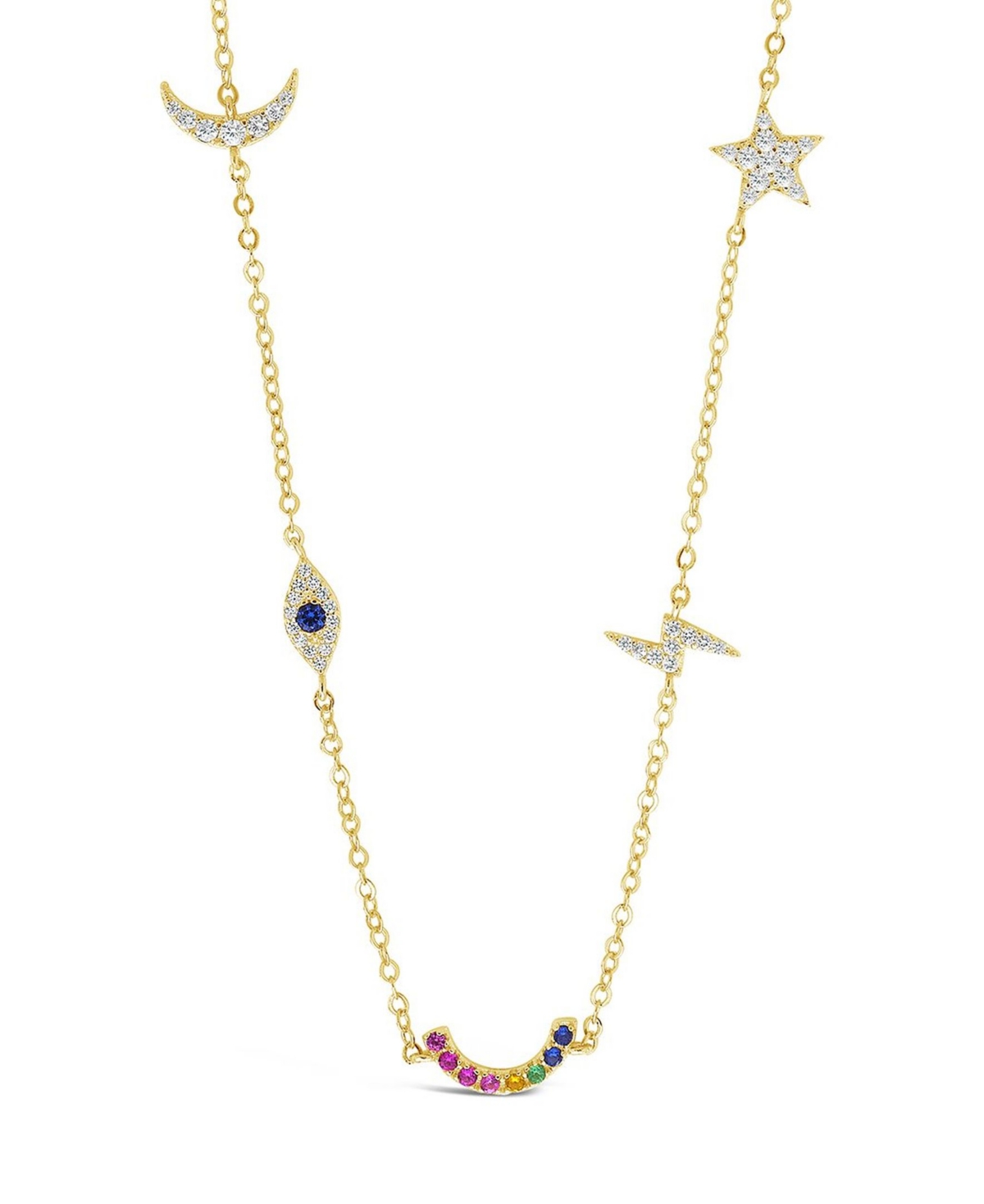 Sterling Forever Women's Sterling Silver Lucky Charm Station Necklace - Gold-Tone