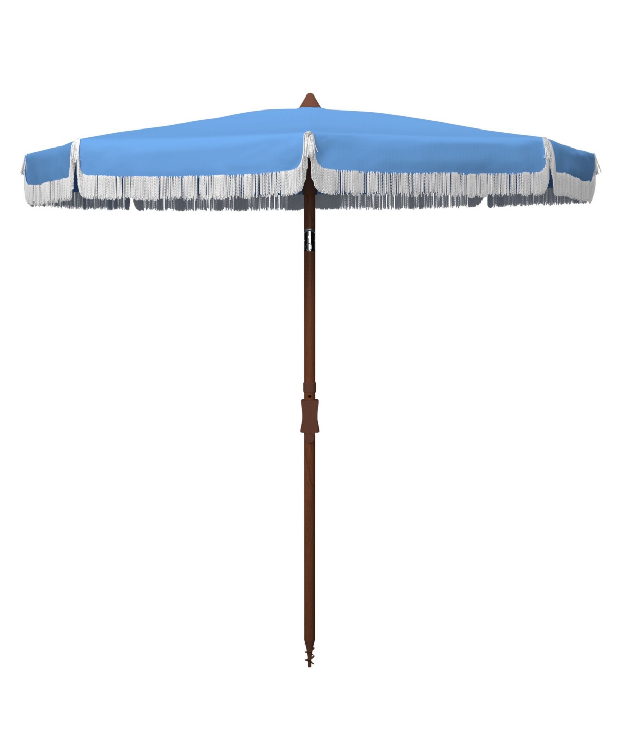 Safavieh Estonia 6.5' Fringe Umbrella In Light Blue