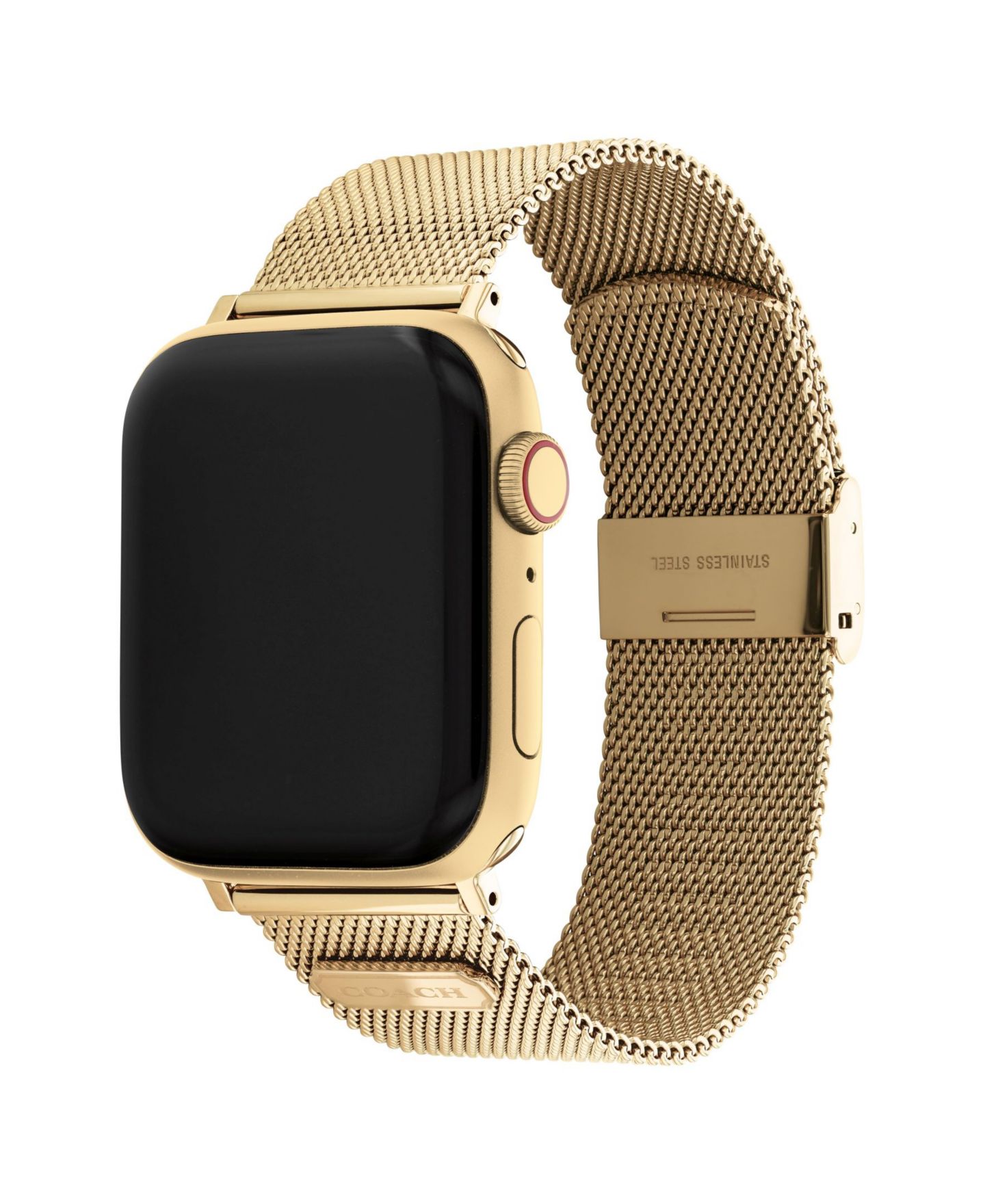 Сетчатый браслет Coach золотистого цвета для Apple Watch 42/44/45 мм — фото 2