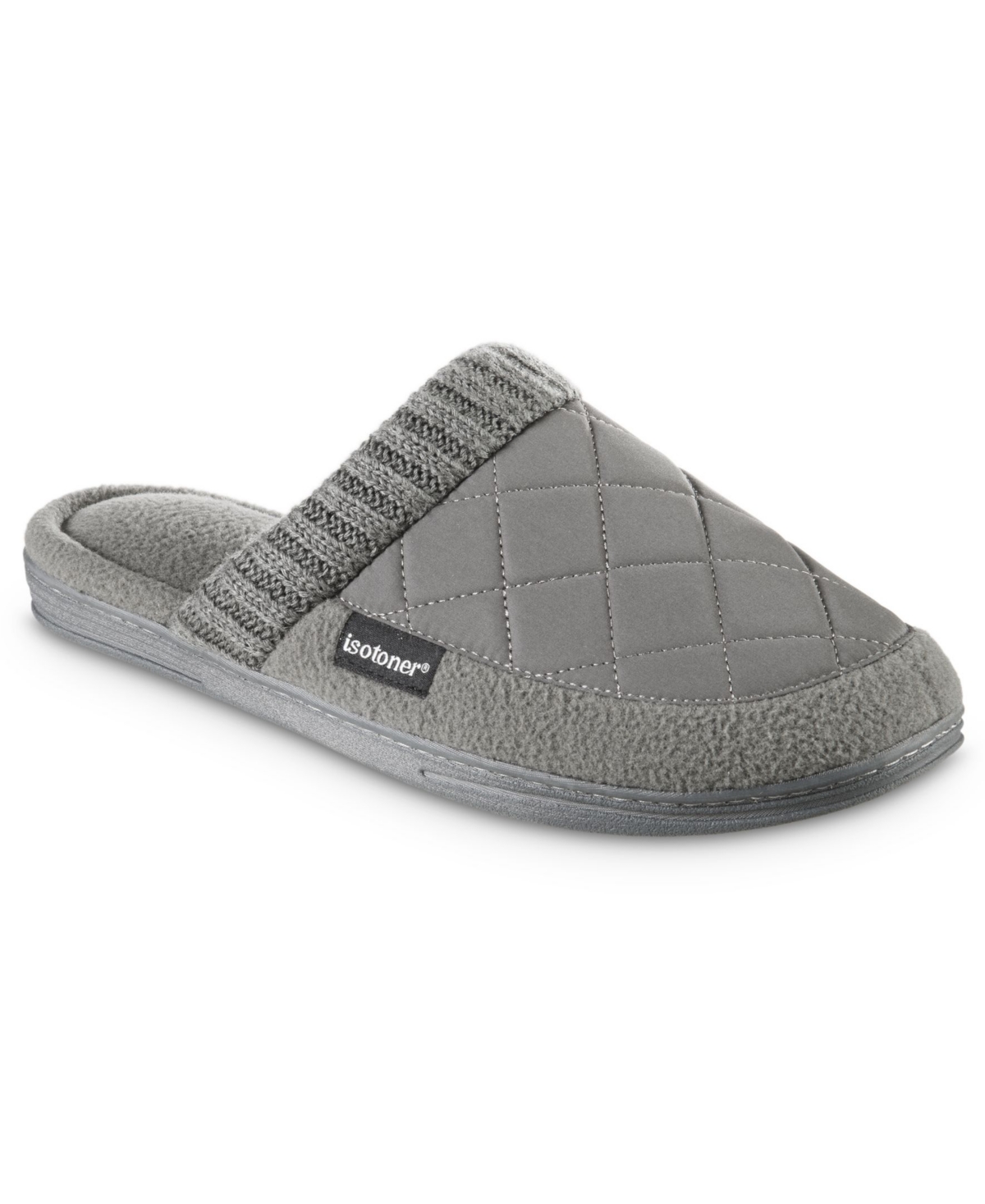 Isotoner Men's Memory Foam Quilted Levon Clog Slippers