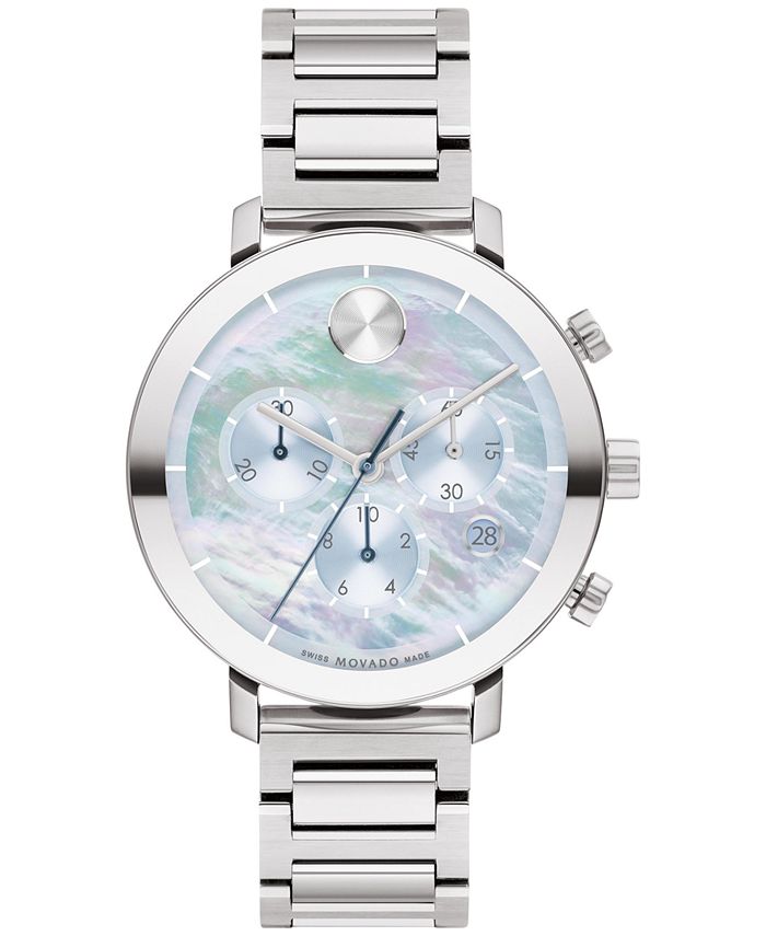 Movado bold sales chronograph silver
