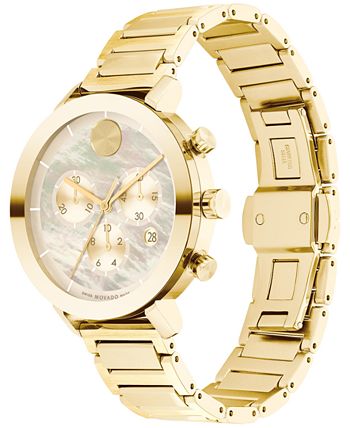 Movado - Men's Bold Evolution Swiss Chronograph Gold-Tone Stainless Steel Bracelet Watch 38mm