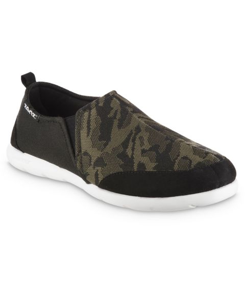 Мужские вязаные спортивные тапочки Totes Isotoner Zenz Sport для дома и улицы, цвет: Тёмно-зелёный