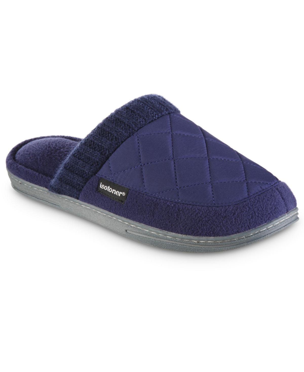 Men's Memory Foam Quilted Levon Clog Slippers - Navy Blue