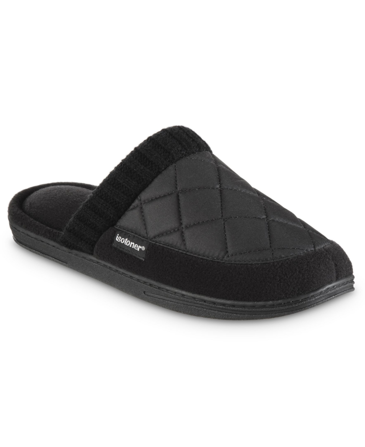 Isotoner Men's Memory Foam Quilted Levon Clog Slippers