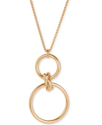 Lucky Brand - Gold-Tone Knotted Double Loop 33" Long Pendant Necklace