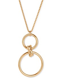 Gold-Tone Knotted Double Loop 33" Long Pendant Necklace
