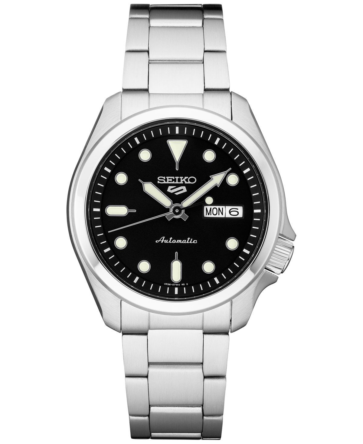 Men's Automatic 5 Sports Stainless Steel Bracelet Watch 43mm - Black
