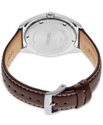 Men's Essentials Brown Leather Strap Watch 40mm