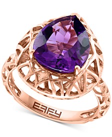 EFFY® Amethyst Statement Ring (3-7/8 ct. t.w.) in 14k Rose Gold-Plated Sterling Silver