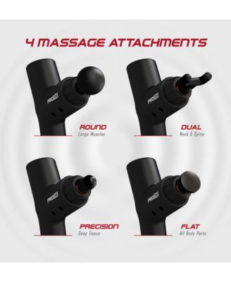 PROfit Percussion Muscle Massage Gun, Rechargeable Deep Tissue Full-Body Massager with Multiple Attachments 