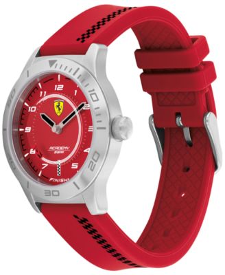 Ferrari Kids' Academy Red Silicone Strap Watch 34mm