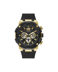 Men's Black Silicone Strap Multi-Function Watch 50mm