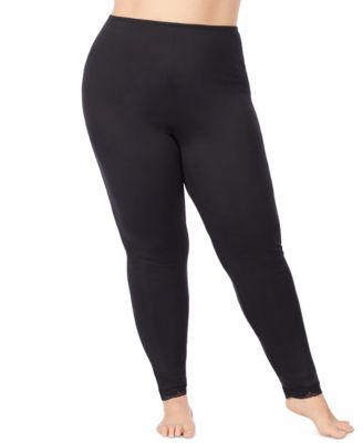 Cuddl Duds - Plus Size Softwear Lace-Edge Leggings