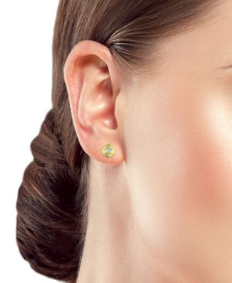Cubic Zirconia Cross Disc Stud Earrings, Created for Macy's
