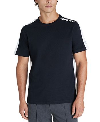 DKNY Men's Colorblocked Basic T-Shirt - Casual Short Sleeve Tee, 96% Cotton 4% Elastane